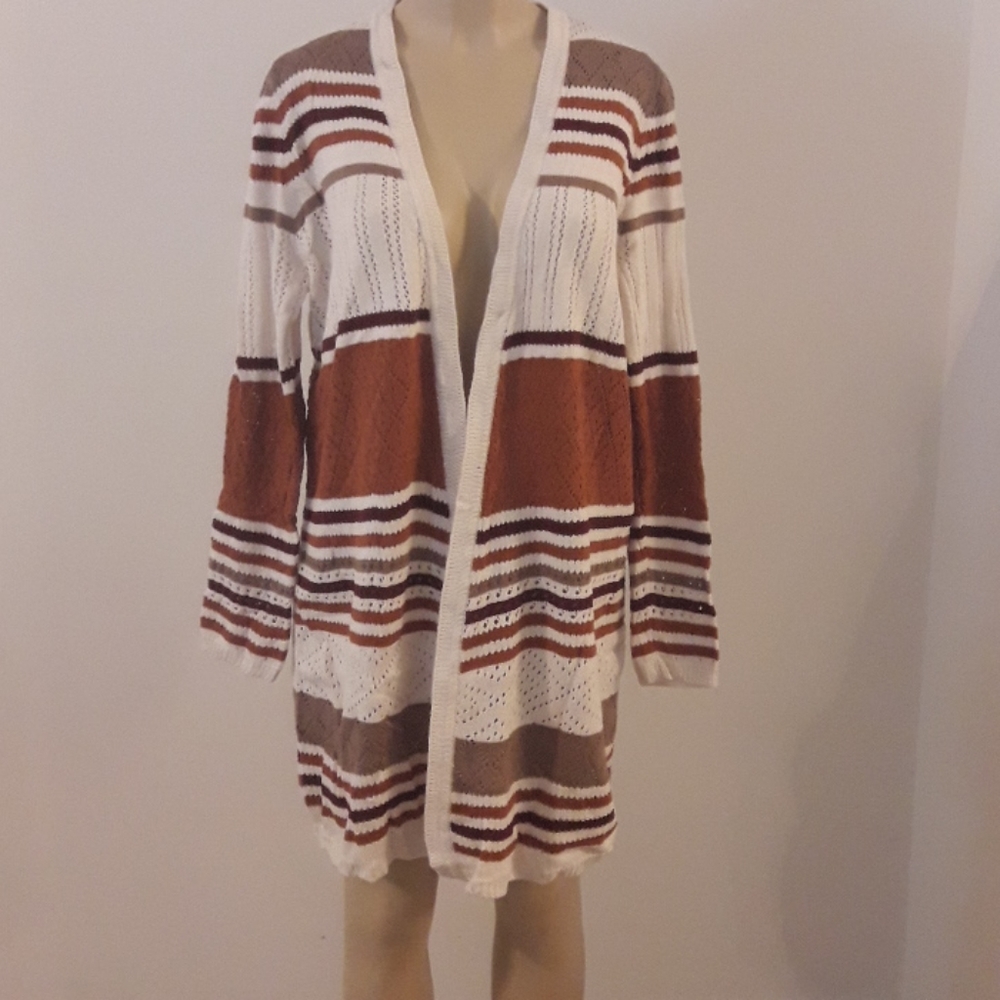 Long Knit Cardigan Multicolored